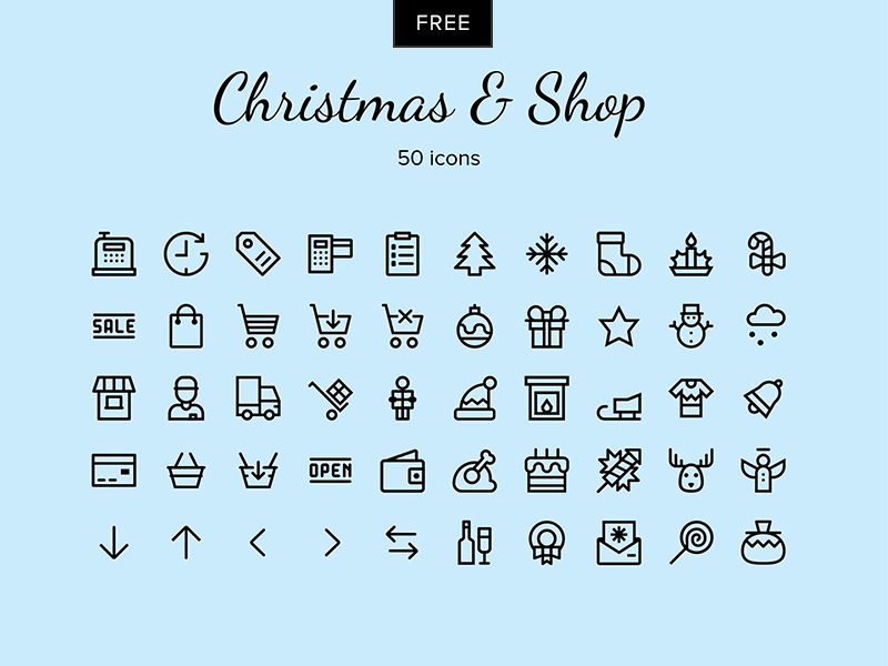 Christmas - Shop vector icons