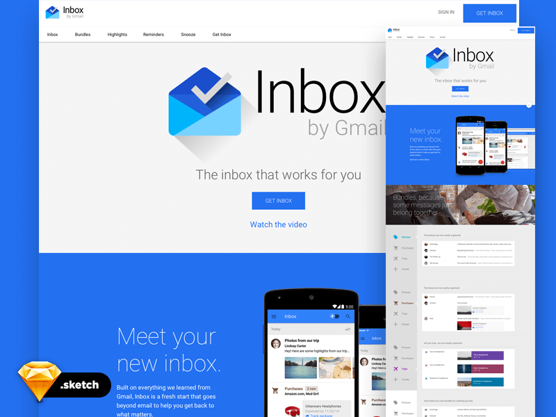 Google Inbox Page Design Sketch app