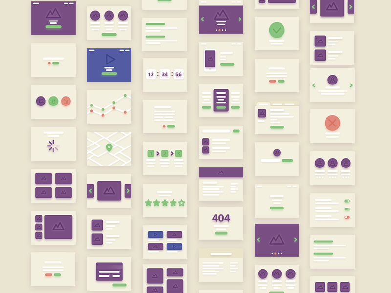 36 Cards for Flowcharts PSD