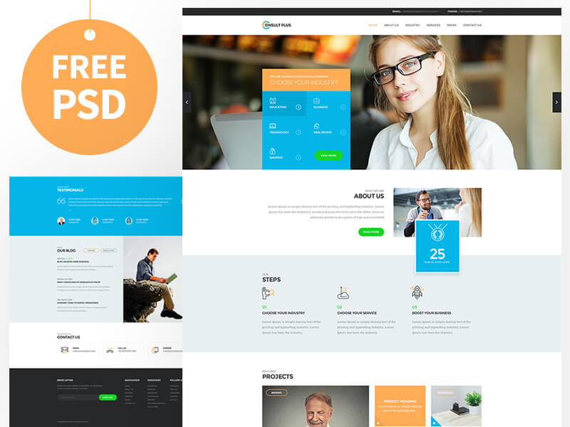 Consult Website Template PSD