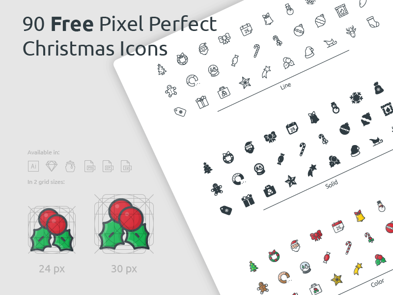 2017 Christmas Icon Set SVG