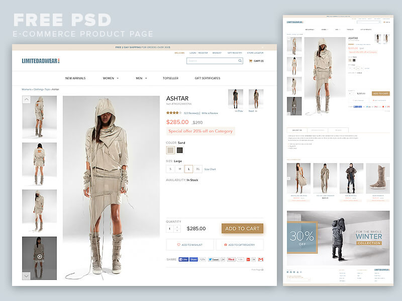E-Commerce Product Page PSD