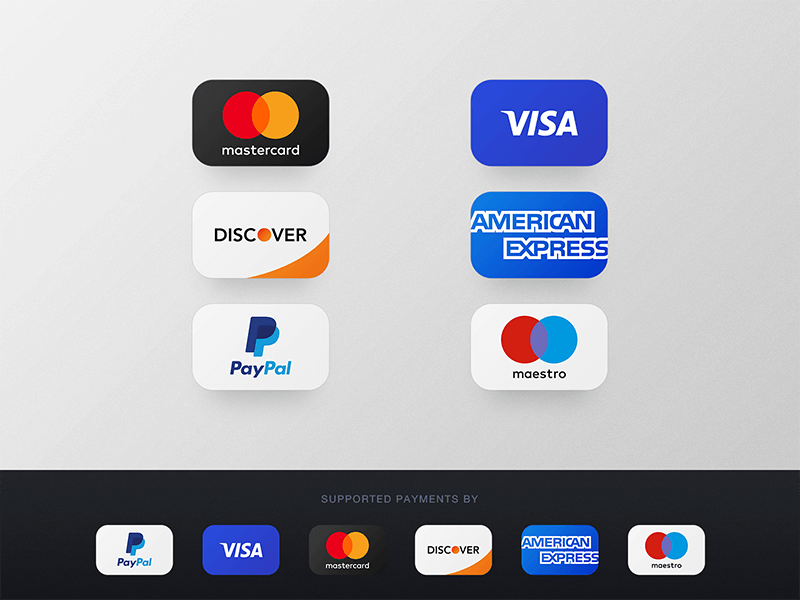 Credit Card Payments Icons PSD