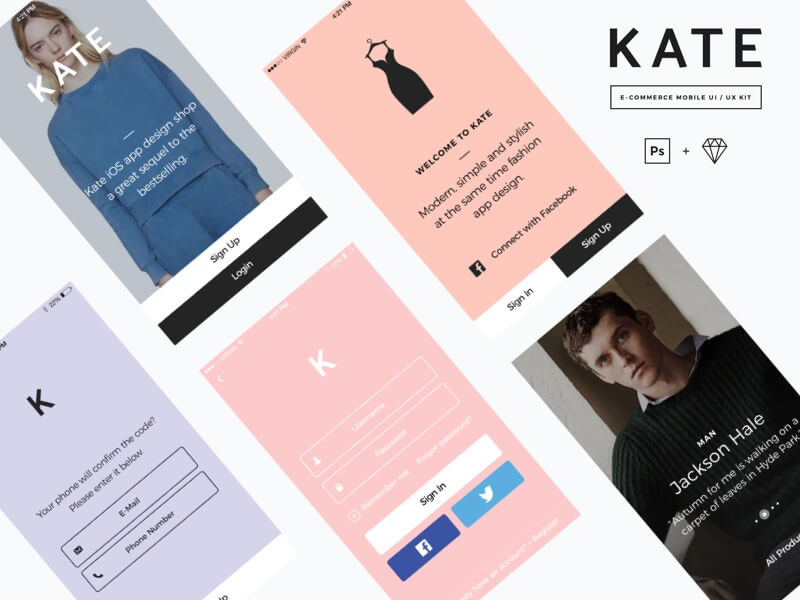 KATE .app e-commerce UI Kit