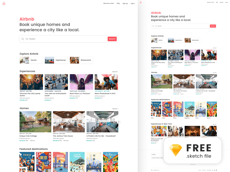 Airbnb Landing Page UI kit