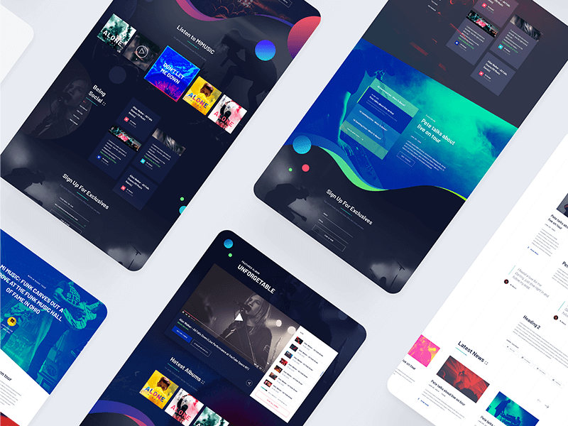 Download Music Website Psd Template Yellowimages Mockups