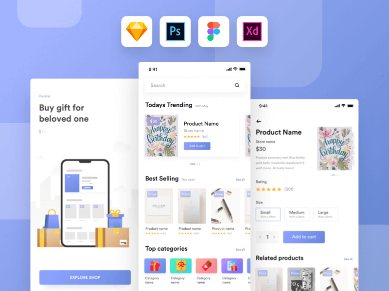 Gift shop UI kit app