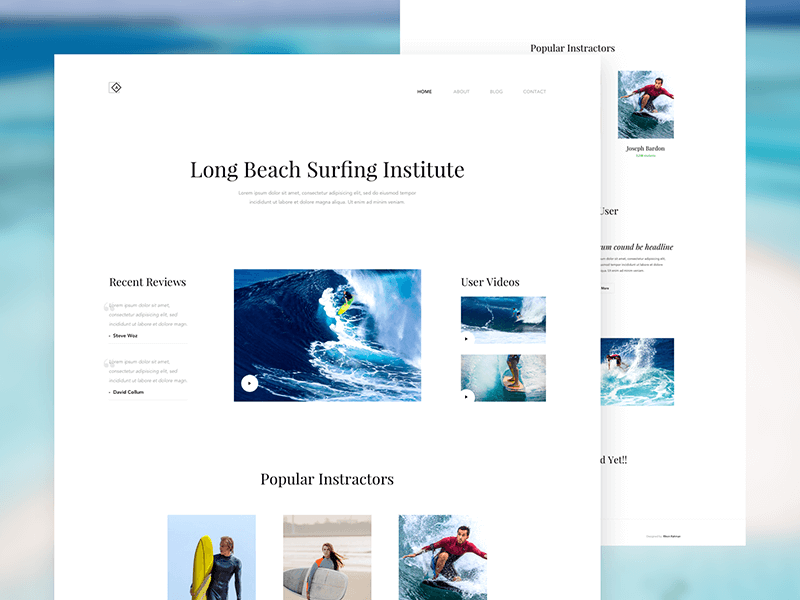 Surfing Landing Page Design PSD