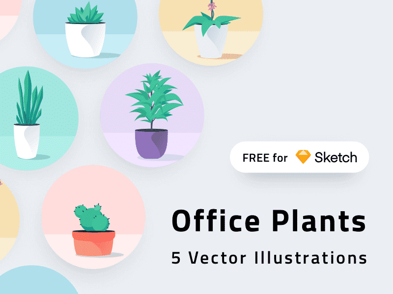 Office Plants icons Sketch