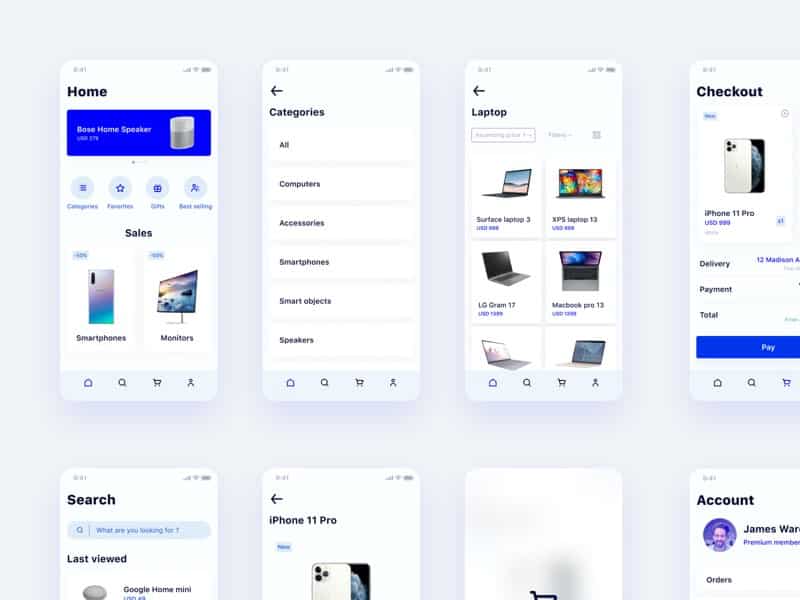 E commerce App UI Kit Figma